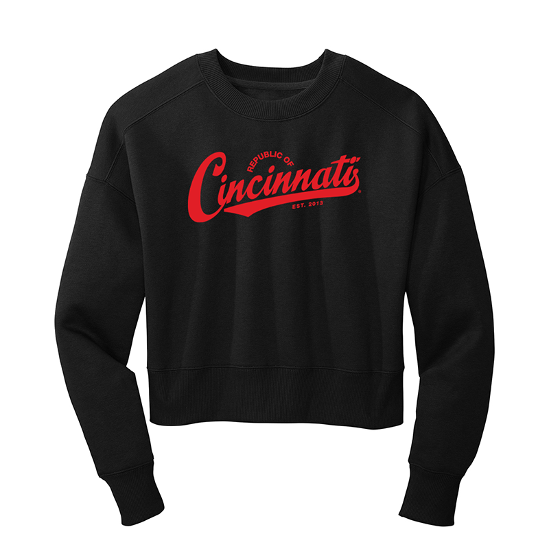 Republic of Cincinnati Script women's crewneck