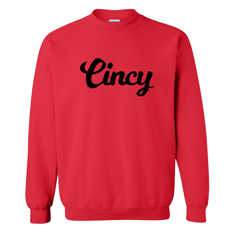 Cincy Script crewneck - red/black