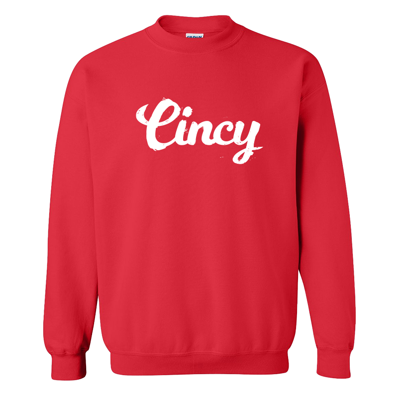 Cincy Script crewneck - red/white