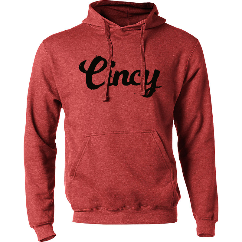 Cincy Script Hoodie red black
