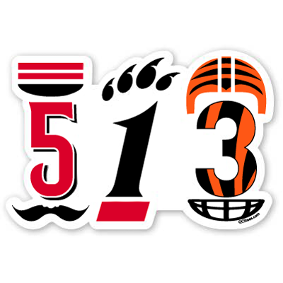 513 area code sticker - 513shirts.com / Cincinnati Shirts
