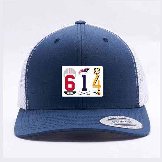614 Columbus area code retro trucker hat - 513shirts.com / Cincinnati Shirts