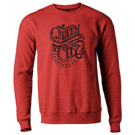 Queen City Sportswear logo crewneck - heather red - 513shirts.com / Cincinnati Shirts