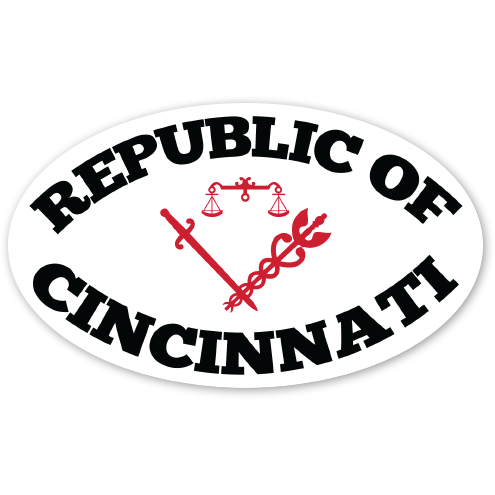 Republic of Cincinnati sticker - 513shirts.com / Cincinnati Shirts
