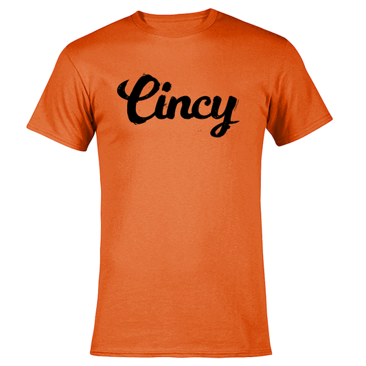 Cincy Script tee - orange/black
