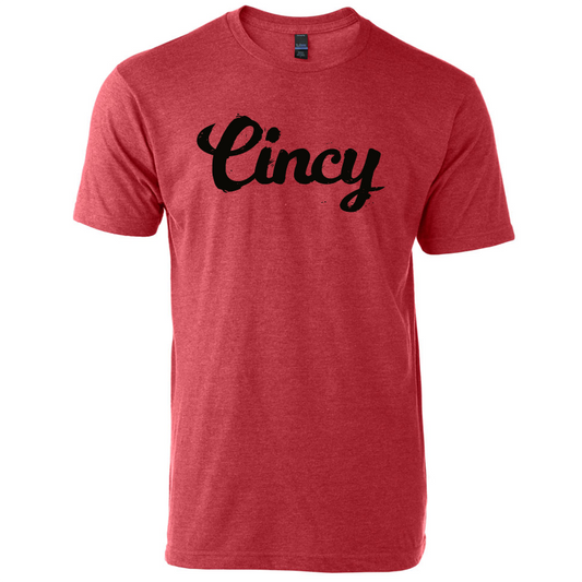 Cincy Script tee - red/black - 513shirts.com / Cincinnati Shirts