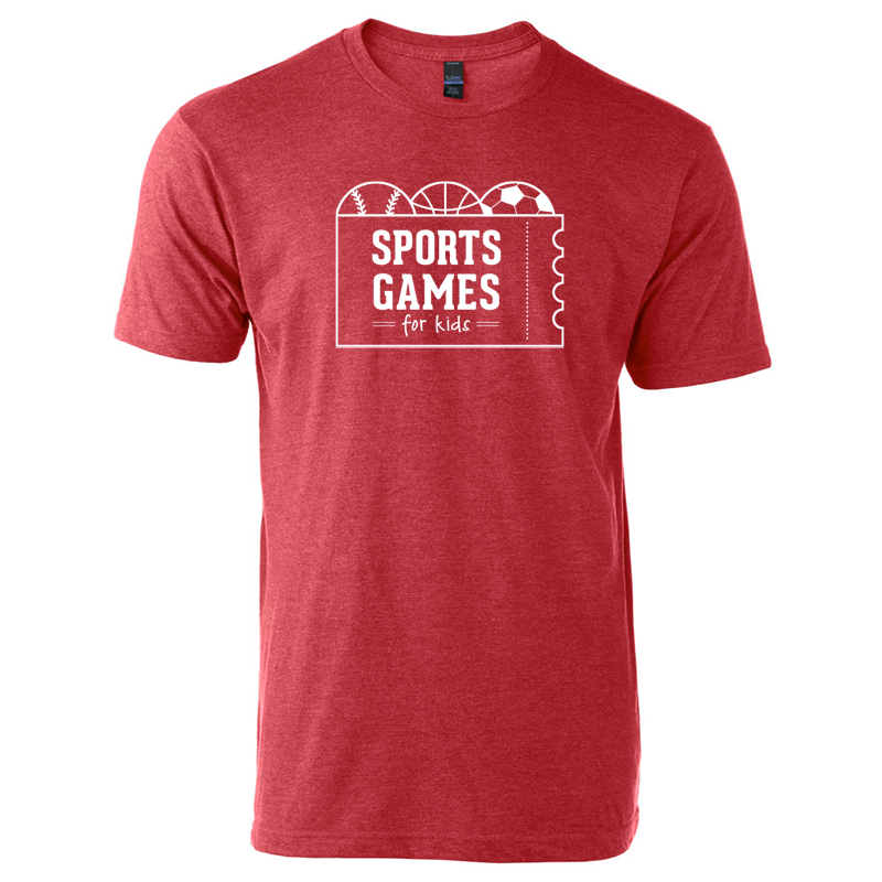 Sports Games for Kids logo tee - heather red - 513shirts.com / Cincinnati Shirts
