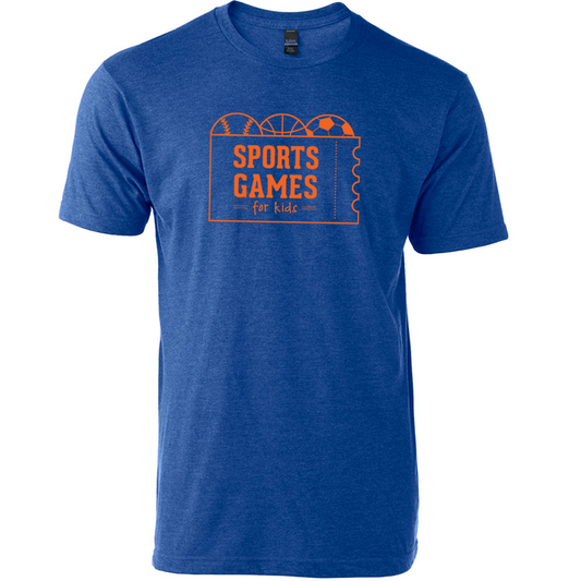Sports Games for Kids logo tee - heather royal - 513shirts.com / Cincinnati Shirts